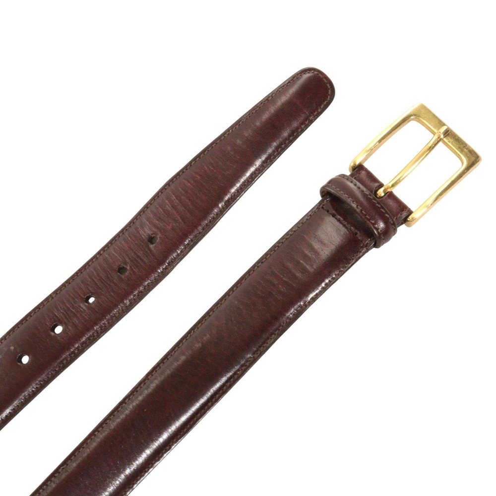 Trafalgar Leather Belt Men 38 Cortina Dress Formal Gold Buckle Burgundy Brown